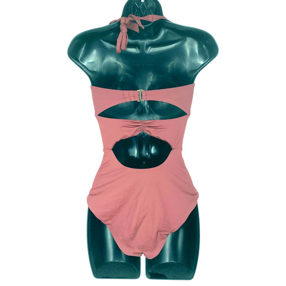 NWT Soluna Sz S Cocoa Buckle Up Gold Ring One Piece Swimsuit Bathing Suit NEW - Picture 3 of 7